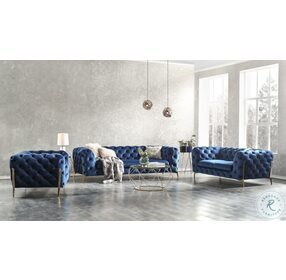 Glamour Blue Living Room Set