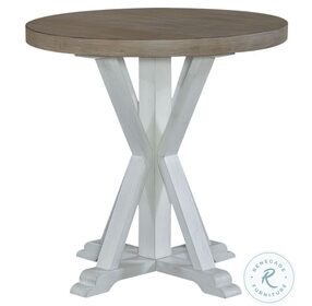 Summerville Soft Whitewash And Brushed Gray Round End Table