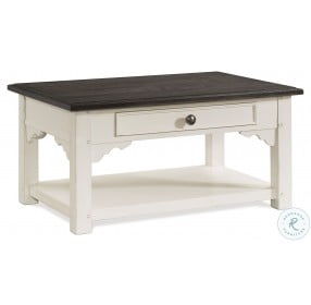 Grand Haven Feathered White And Rich Charcoal Small Cocktail Table