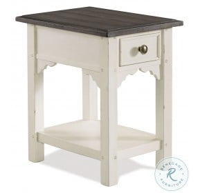 Grand Haven Feathered White And Rich Charcoal Chairside Table