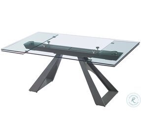 San Diego Gray Glass Top Extendable Dining Table