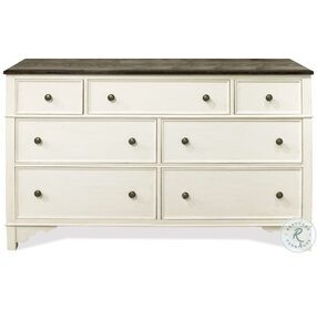 Grand Haven Feathered White And Rich Charcoal 7 Drawer Dresser