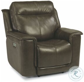 Miller Brown Leather Power Recliner With Power Headrest And Lumbar