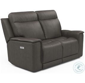 Miller Brown Leather Power Reclining Loveseat With Power Headrest And Lumbar
