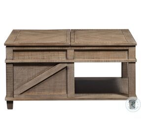 Parkland Falls Weathered Taupe Square Lift Top Cocktail Table