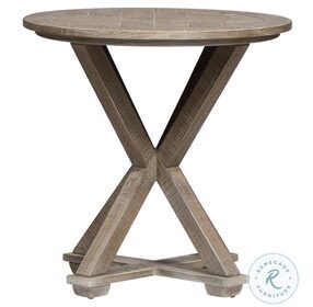 Parkland Falls Weathered Taupe Round End Table