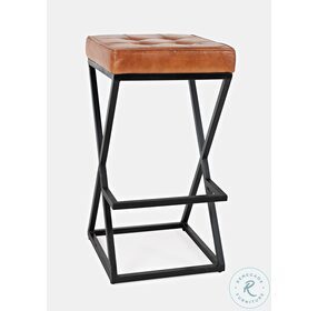 Global Archive Saddle Leather Counter Height Stool