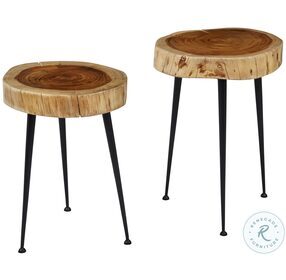Global Archive Natural Brown And Black Accent Tables