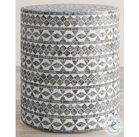 Global Archive Tribal Handcrafted Capiz Shell Large Accent Table