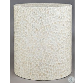 Global Archive Natural Handcrafted Capiz Shell Large Accent Table