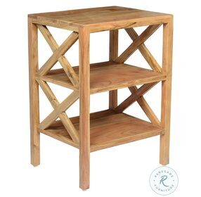 Global Archives Natural X Side Accent Table