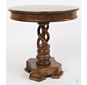 Global Archive Brown Pedestal Accent Table