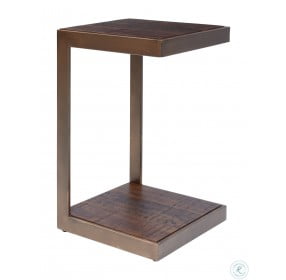 Global Archive Burnished Copper C Shape Accent Table
