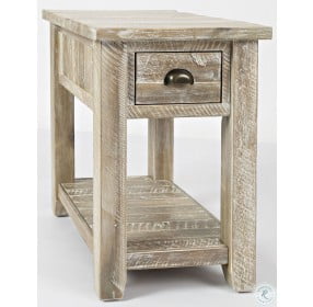 Artisans Craft Washed Grey Chairside Table