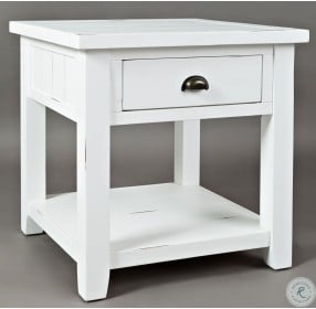 Artisans Craft Weathered White End Table