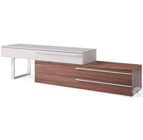 Hudson Walnut And Taupe TV Stand
