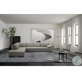 625 Grey Italian Leather LAF Sectional