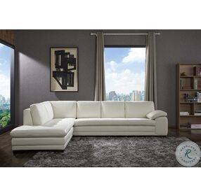 625 White Italian Leather LAF Sectional