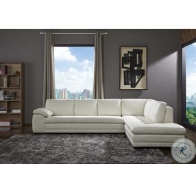 625 White Italian Leather RAF Sectional