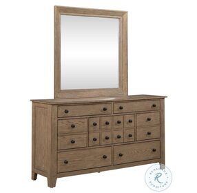 Grandpas Cabin Sandstone Dresser with Mirror