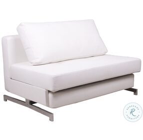 K43-1 White Leatherette Premium Sofa Bed