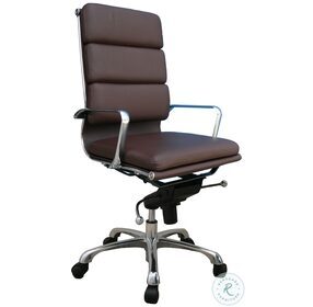 Plush Brown High Back Office Chair