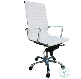 Comfy High Back White Office Chair