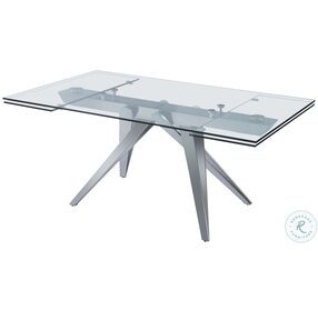 Strata Chrome Glass Top Extendable Dining Table