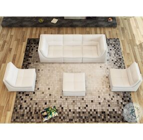 Lego White Leather 6 Piece Living Room Set