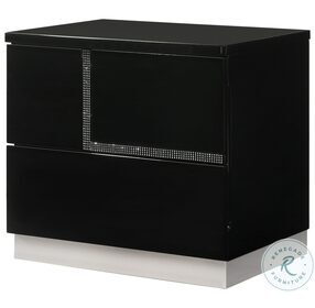 Lucca Black Lacquer LAF Nightstand