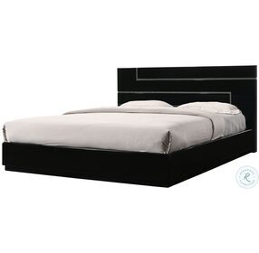Lucca Black Lacquer Queen Platform Bed