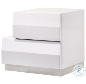 Milan White Lacquer LAF Nightstand