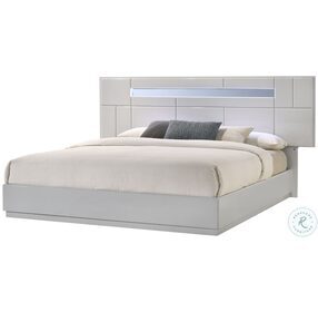 Palermo Grey And Chrome Queen Platform Bed