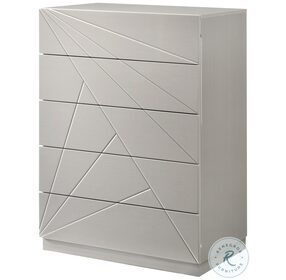 Florence White And Light Grey Lacquer 5 Drawer Chest