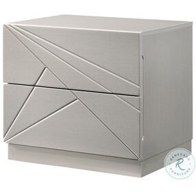 Florence White & Light Grey Lacquer Nightstand