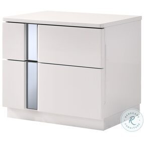 Palermo White Lacquer Nightstand
