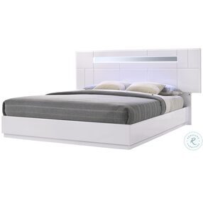 Palermo White Lacquer King Platform Bed