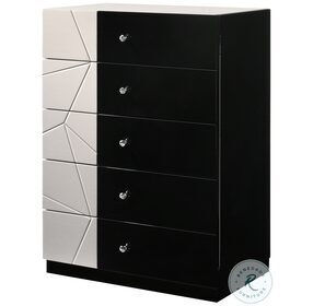 Turin Light Grey and Black Lacquer Chest