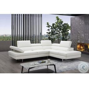 A761 Off White Italian Leather RAF Sectional