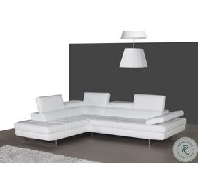 A761 Snow White Italian Leather LAF Sectional