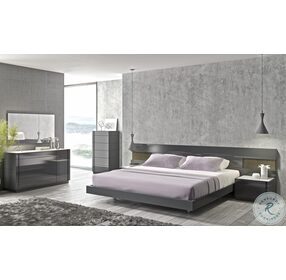 Braga Natural Grey Lacquer Platform Bedroom Set