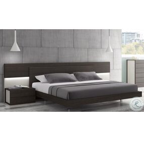 Maia Light Grey Lacquer Queen Platform Bed