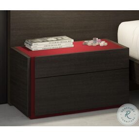 Lagos Red & Wenge Lacquer LAF Nightstand