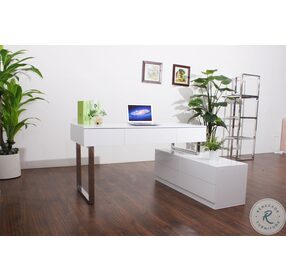KD12 White Lacquer Modern Office Desk