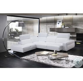 Davenport Snow White Top Grain Leather LAF Sectional