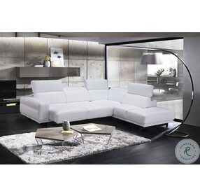 Davenport Snow White Top Grain Leather RAF Sectional