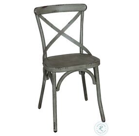 Vintage Series Distressed Green X Back Side Chair Set of 2