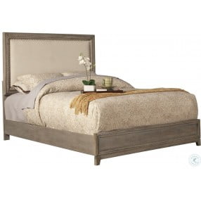 Camilla Grey Upholstered Cal. King Panel Bed