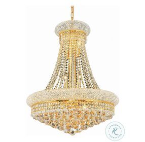 Primo 24" Gold 14 Light Chandelier With Clear Royal Cut Crystal Trim