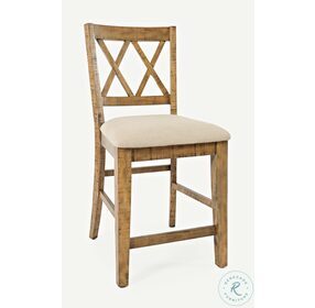 Telluride Gold Cross Back Counter Height Stool Set of 2